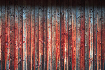 Wooden boards with wood texture for background. Dark reddish plank wall. High quality photo