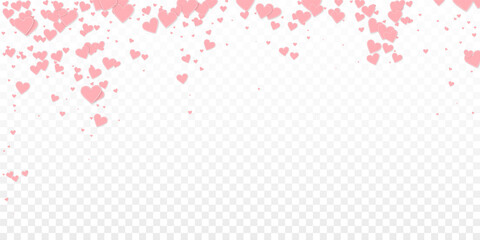 Pink heart love confettis. Valentine's day falling