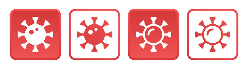 Virus icon set. Bacteria vector icon isolated on white background.