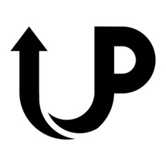 Up letter u and p logo template startup concept arrow up rise heights success