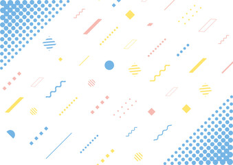 爽やかな配色のハーフトーン幾何学背景