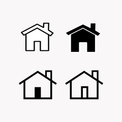 Vector home icons. High quality black style vector icons