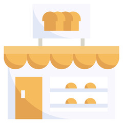 BAKERY SHOP flat icon,linear,outline,graphic,illustration