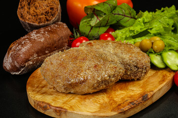 Homemade roasted cutlet minced meat