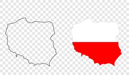 Vector map and flag of Poland
