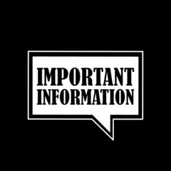 Important Information sign icon isolated on dark background