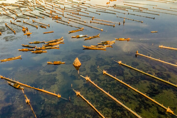 Quang Loi lagoon in group lagoon Tam Giang in Hue, Vietnam