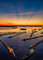 Obraz premium Quang Loi lagoon in group lagoon Tam Giang in Hue, Vietnam