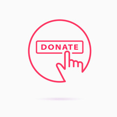 Donation icon. Charity, philanthropist, sponsor logo template. Vector illustration.