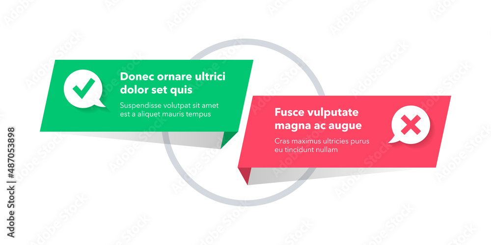 Poster simple pros and cons template with place for your content. easy to use for your website or presentat