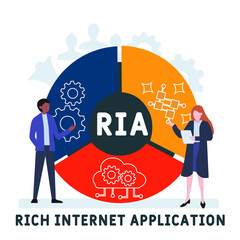 RIA - Rich Internet Application acronym. business concept background. vector illustration concept with keywords and icons. lettering illustration with icons for web banner, flyer, landing pag