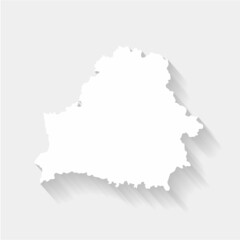 Simple white Belarus map on gray background, vector, illustration