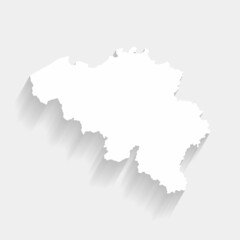 Simple white Belgium map on gray background, vector, illustration