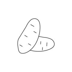 Plant food concept. Fruit and vegetable sign. Vector symbol perfect for stores, shops, banners, labels, stickers etc. Line icon of potato