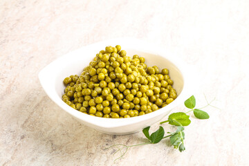 Marinated Green peas in the bowl