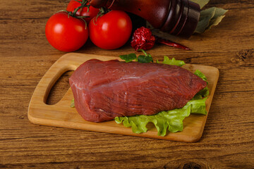 Raw beef piece for cooking