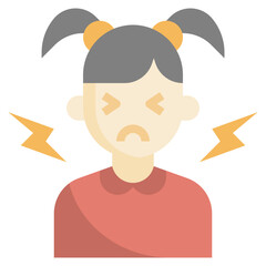 STRESS flat icon,linear,outline,graphic,illustration
