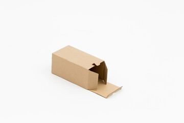 Open cardboard box on a white background