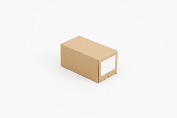 Closed cardboard box on a white background