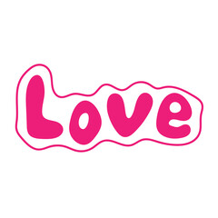 Linear doodle icon love and Lettering handwriting Love. Like vector design element for social media, Valentines day, card, sticker and romantic designs.