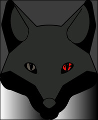 black fox with sharingan