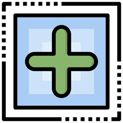 Obraz premium ADD BUTTON filled outline icon,linear,outline,graphic,illustration