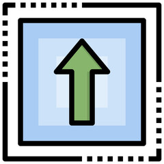 UP ARROW filled outline icon,linear,outline,graphic,illustration
