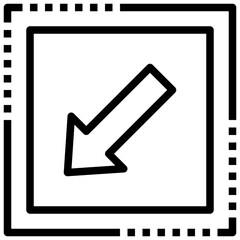 BOTTOM LEFT line icon,linear,outline,graphic,illustration