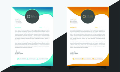 Modern & Professional business style letterhead design template in A4 size.
Minimal informative and newsletter magazine poster flyer brochure design
letterhead design in red, yellow, green, and blue