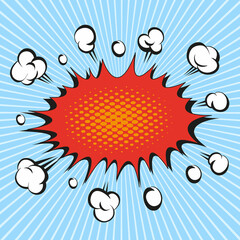 Boom comic book explosion, vector illustration © romanya