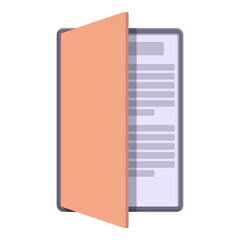 Ebook reader icon cartoon vector. Online reading. School store