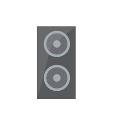 Gray loudspeaker. Hi-fi or high-end class acoustic speaker or audio monitor icon on white background