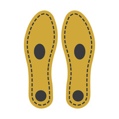 Insoles for shoes in yellow.
