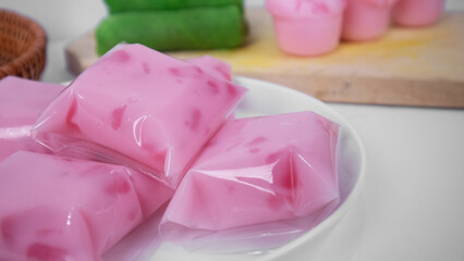 cut out a plate of Cantik manis indonesian market munches