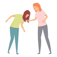 Student fight icon cartoon vector. School violence. Kid abuse