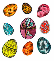 Easter eggs. Mixed media.