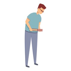 Depressed student icon cartoon vector. Bully violence. Child problem