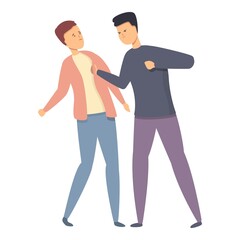 Fototapeta premium Fight violence icon cartoon vector. School bully. Bad abuse