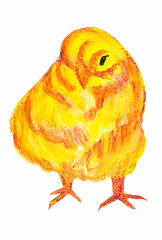Yellow gouache chiken.