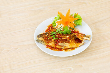 Deep – fried fish and chili sauce