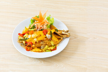 deep fried whole fish with sweet & sour sauce