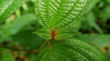 the beauty of leaves wild plant on the backyard