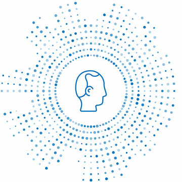recommend clip art: Blue line Baldness icon isolated on white background. Alopecia. Abstract circle random dots. Vector
