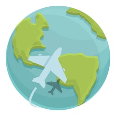 World tourism icon cartoon vector. Globe travel. Map earth