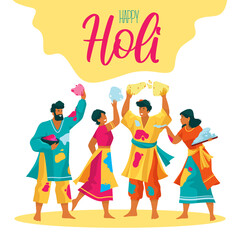 Festival of colors or Holi carnival, banner