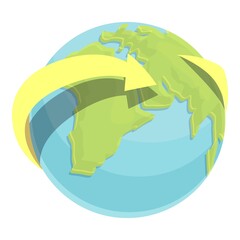 Europe globe tour icon cartoon vector. World travel. Map earth