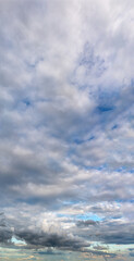 Fantastic soft thunderclouds, sky panorama