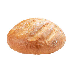 Isolated freshly baked loaf of creamy bread on white background