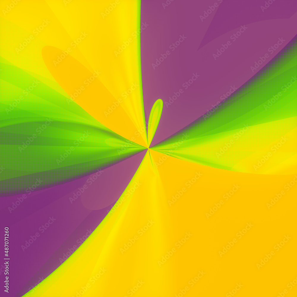 Poster Curved tunnel with a neon colored surface. 3d rendering digital illustration. Light effect. Art design