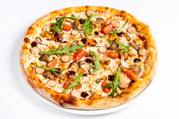 italian pizza on the white background